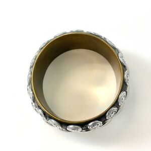 1970s/1980s Star Silver Tone Bangle Bracelet Statement 1.6" Wide‎